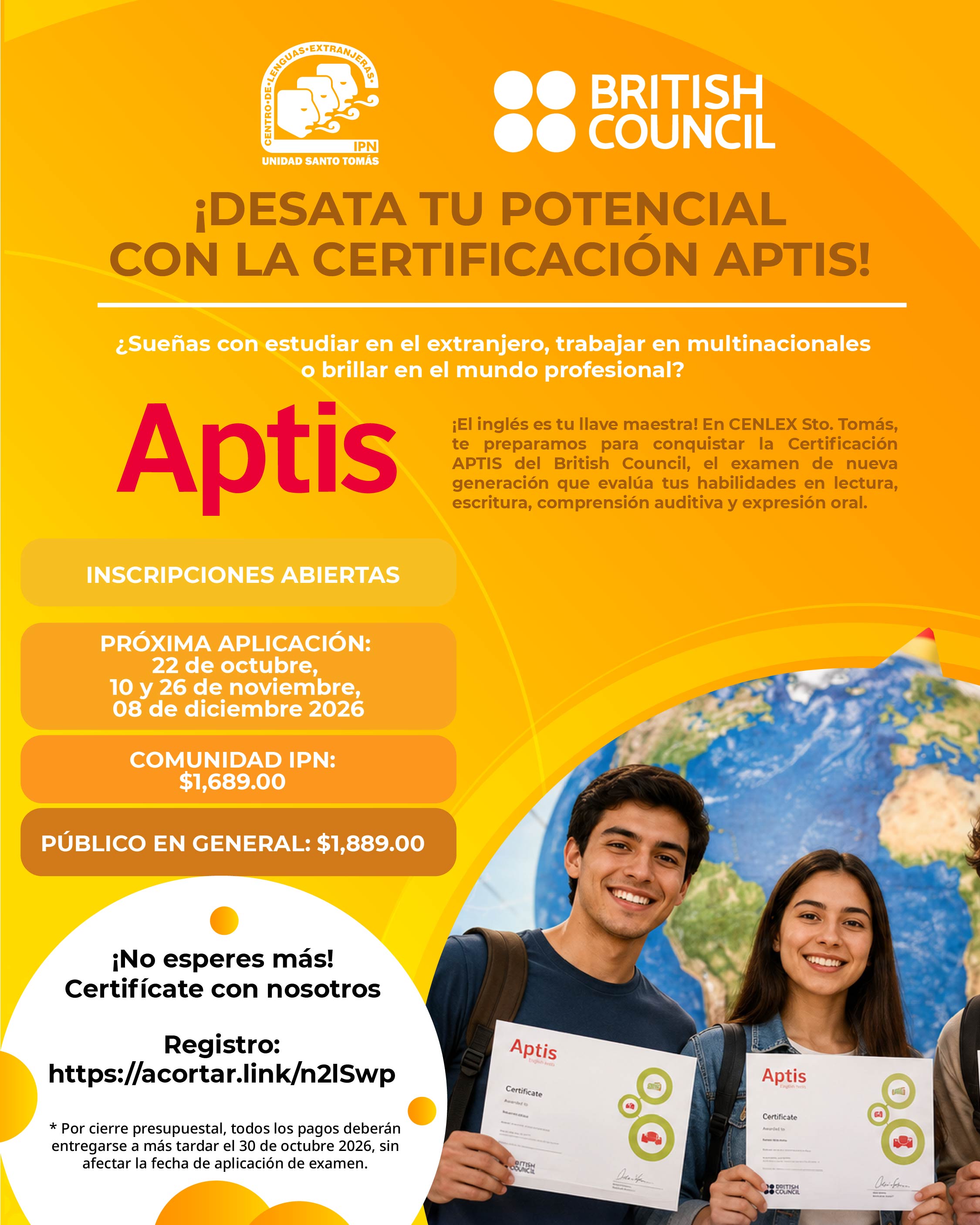 Examen certificación Inglés Aptis